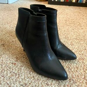 Coach black leather booties